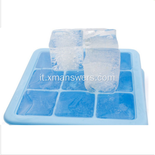 Stampo per cubetti di ghiaccio in silicone personalizzato con coperchi